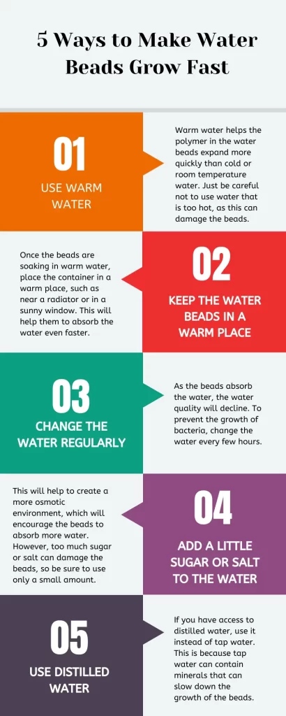 Infographics 5 Ways to Make Water Beads Grow Fast